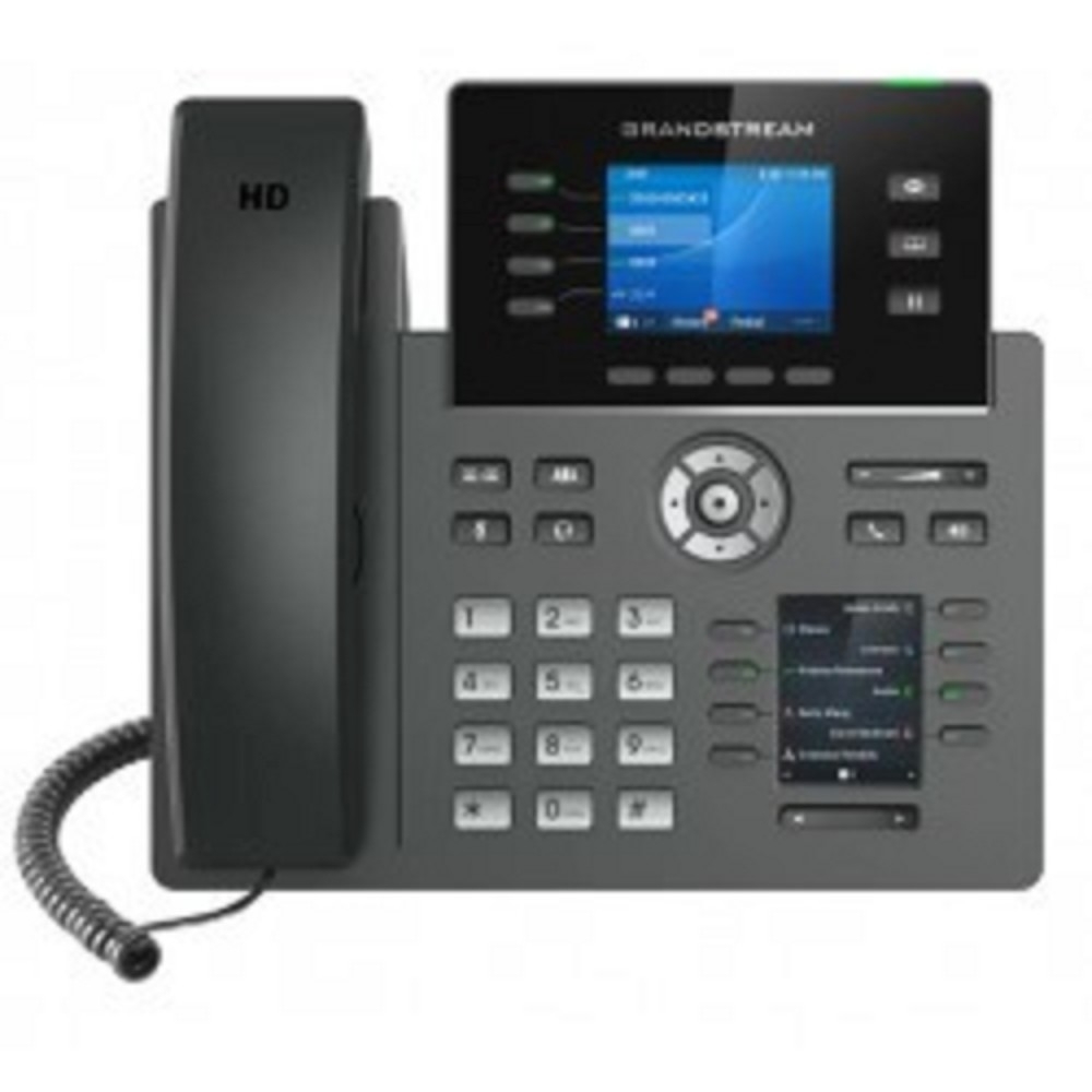 IP-телефон GRANDSTREAM GRP2614, 12 SIP-аккаунтов, 4 линии, 2 дисплея, PoE, 1GbE, Wi-Fi, Bluetooth