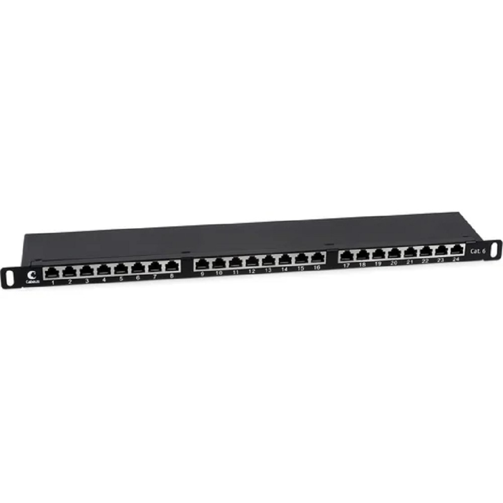 Патч-панель Cabeus PLHD-24-Cat.6-SH-Dual-0,5U, 24×RJ45, Cat.6, экр., 0.5U