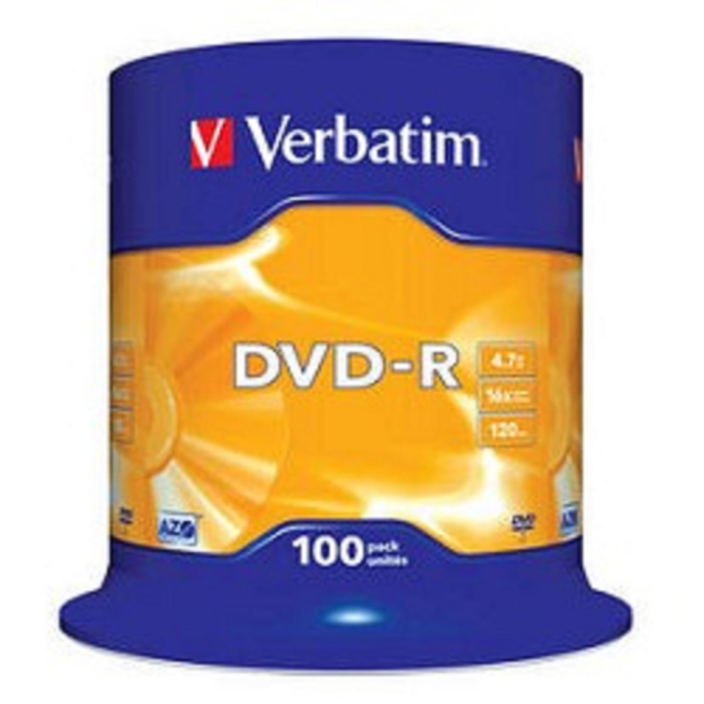 Диск DVD-R Verbatim 43549, 4.7 ГБ, 16x, 100 шт на шпинделе