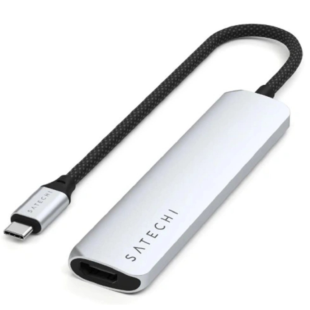 Док-станция Satechi ST-P6SS, 6-в-1, USB-C, HDMI 4K@60Hz, SD/microSD