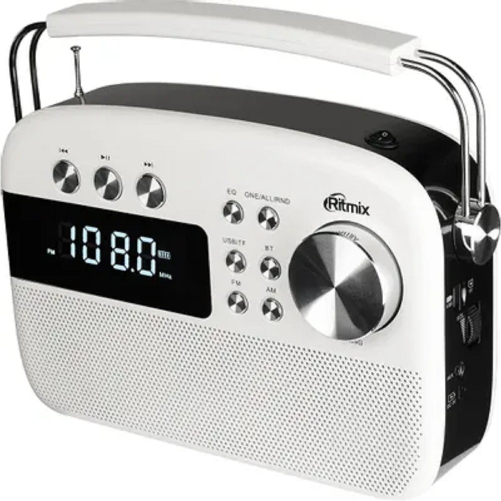 Радиоприемник Ritmix RPR-705, FM, MP3, USB, microSD, 5 Вт, белый