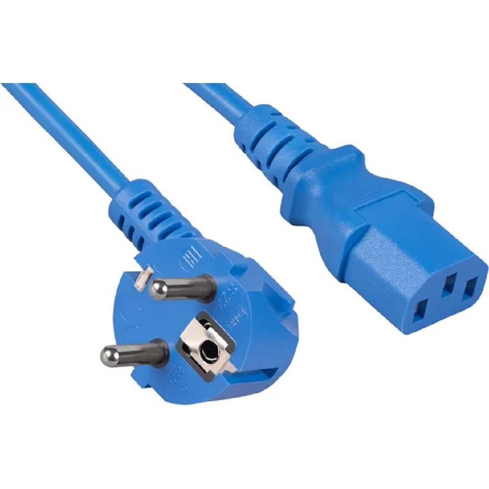 Кабель питания Cabeus PC-186-VDE-1.8M-BL, Schuko — IEC320-C13, 3×0.75, 1.8 м, синий