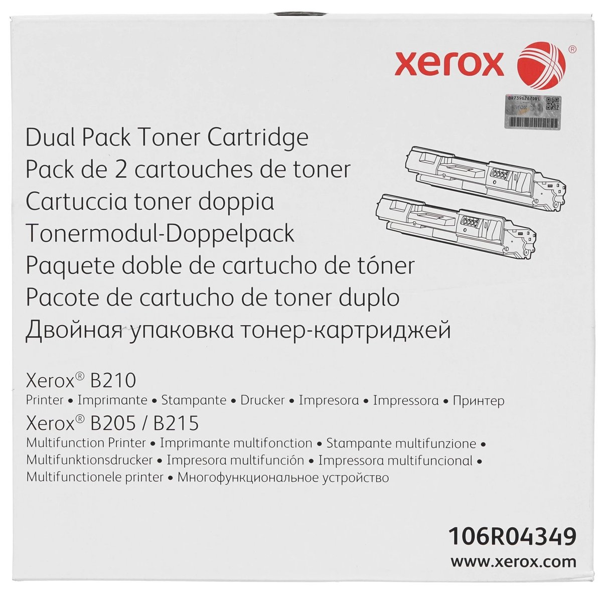 Тонерный картридж Xerox 106R04349, черный, двойная упаковка, 2×3000 страниц