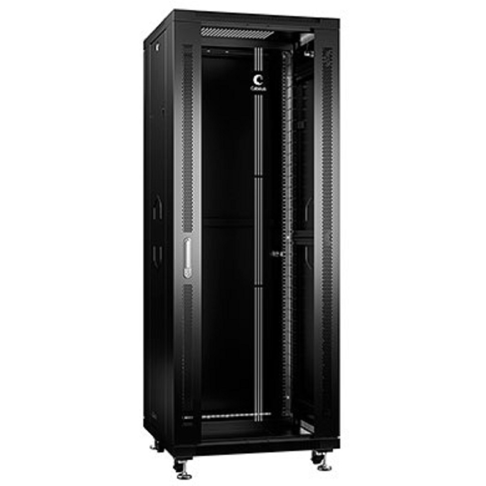 Шкаф телекоммуникационный Cabeus SH-05C-32U60/100-BK, напольный, 32U, 600×1000мм, стеклянная дверь