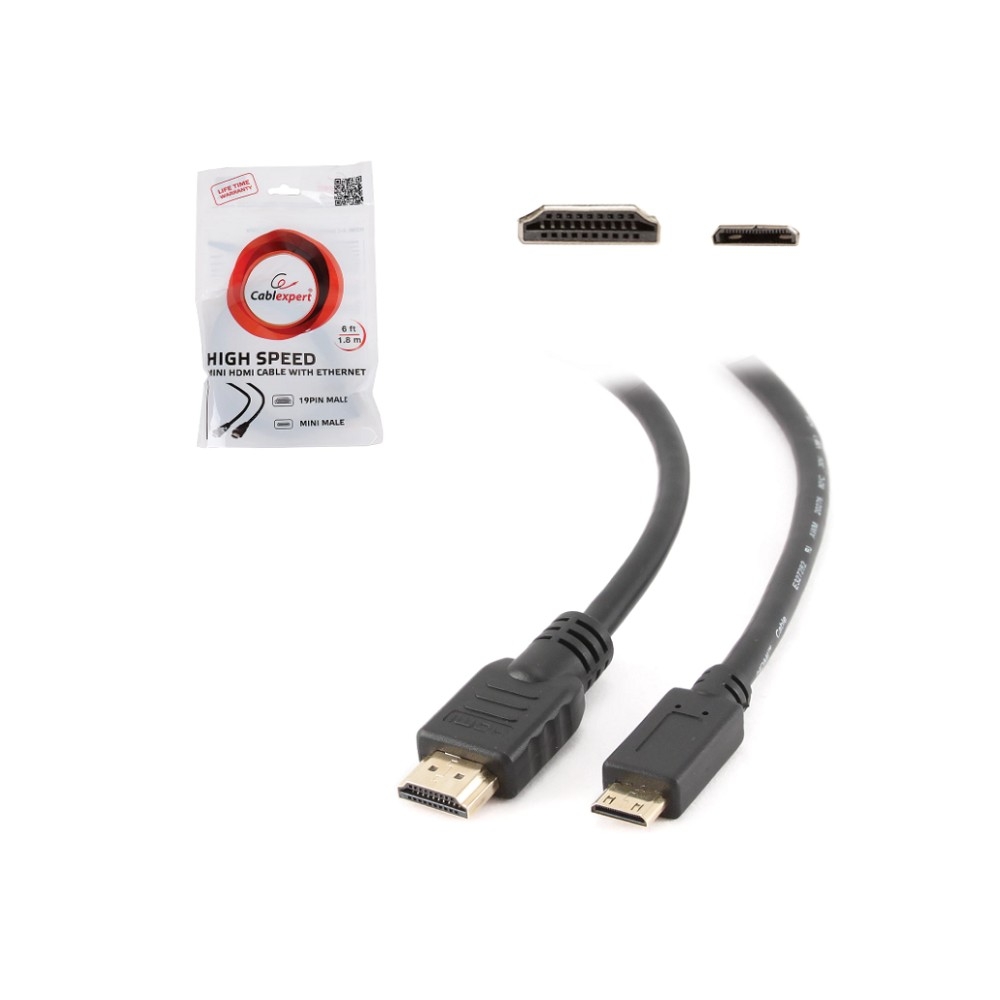 Кабель Cablexpert CC-HDMI4C-6, HDMI — Mini HDMI, v2.0, 1,8 м, 4K