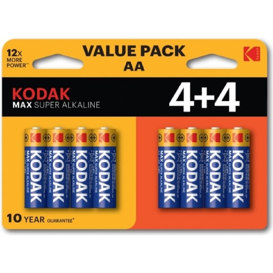 Батарейки Kodak LR6 4+4Bl Max Super Alkaline (8 шт. в уп-ке)