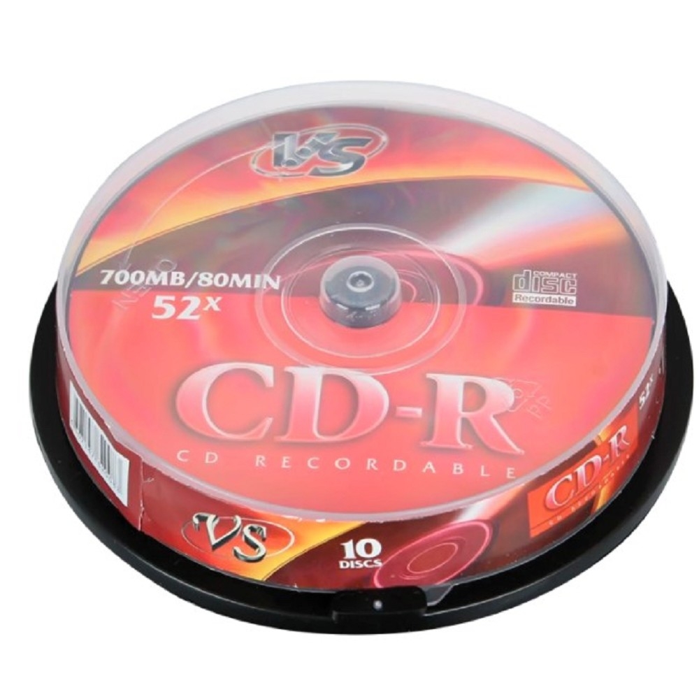 Диск CD-R VS (PERFEO) VSCDRCB1001, 700 МБ, 52x, Cake Box, 10 шт