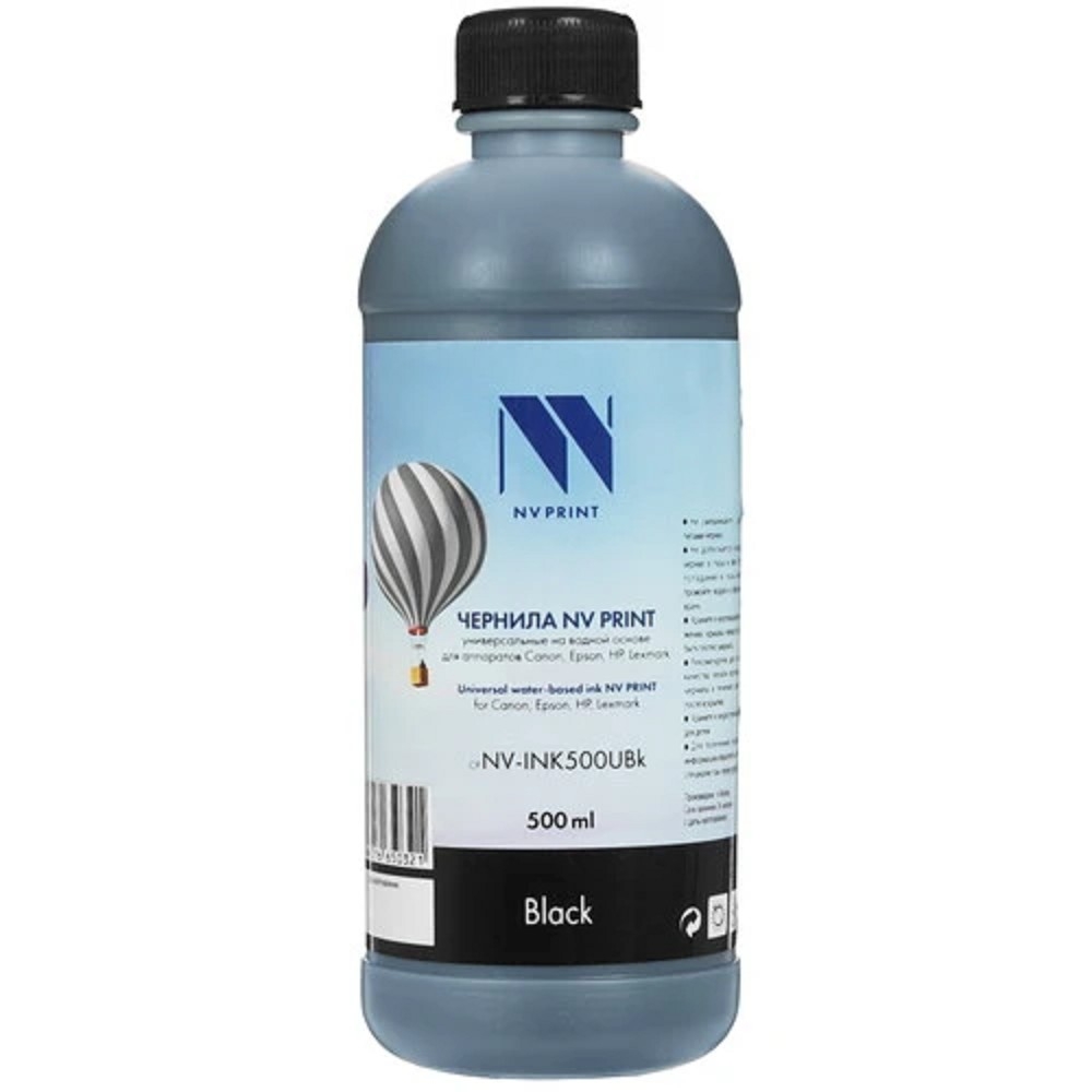 Чернила NV Print NV-INK500UBk, универсальные, водные, 500мл, Black