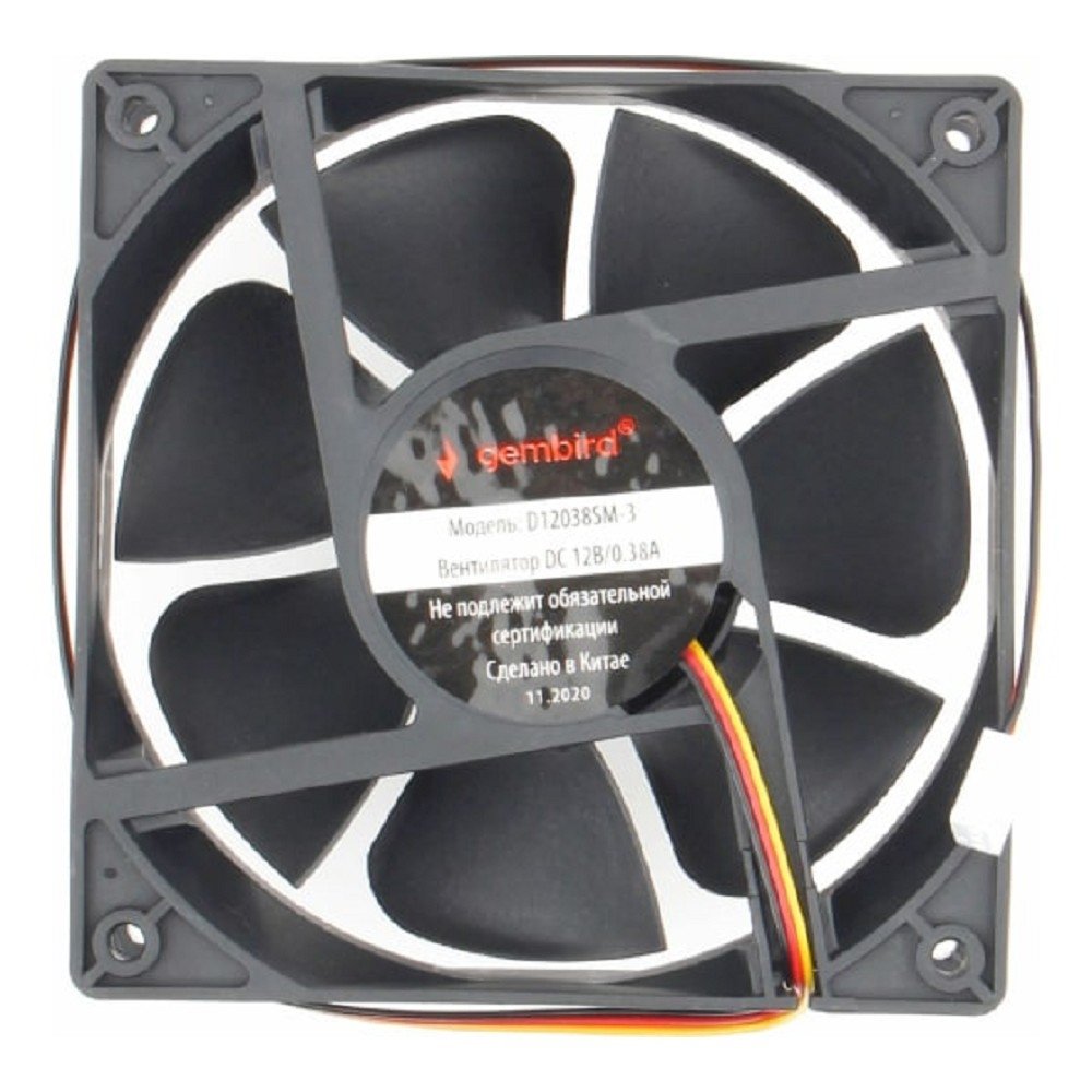 Вентилятор Gembird D12038SM-3, 120×120×38 мм, 12 В, 3-pin, 2500 об/мин