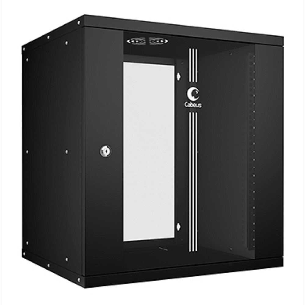 Шкаф телекоммуникационный Cabeus WSC-05D-12U55/45-BK, настенный, 19", 12U, 590×550×450мм, черный