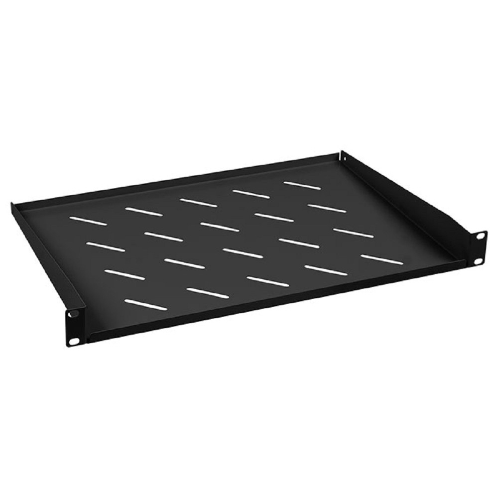Полка 19" Cabeus SH-J017-1U-315-BK, перфорированная консольная, 1U, глубина 315мм, черная