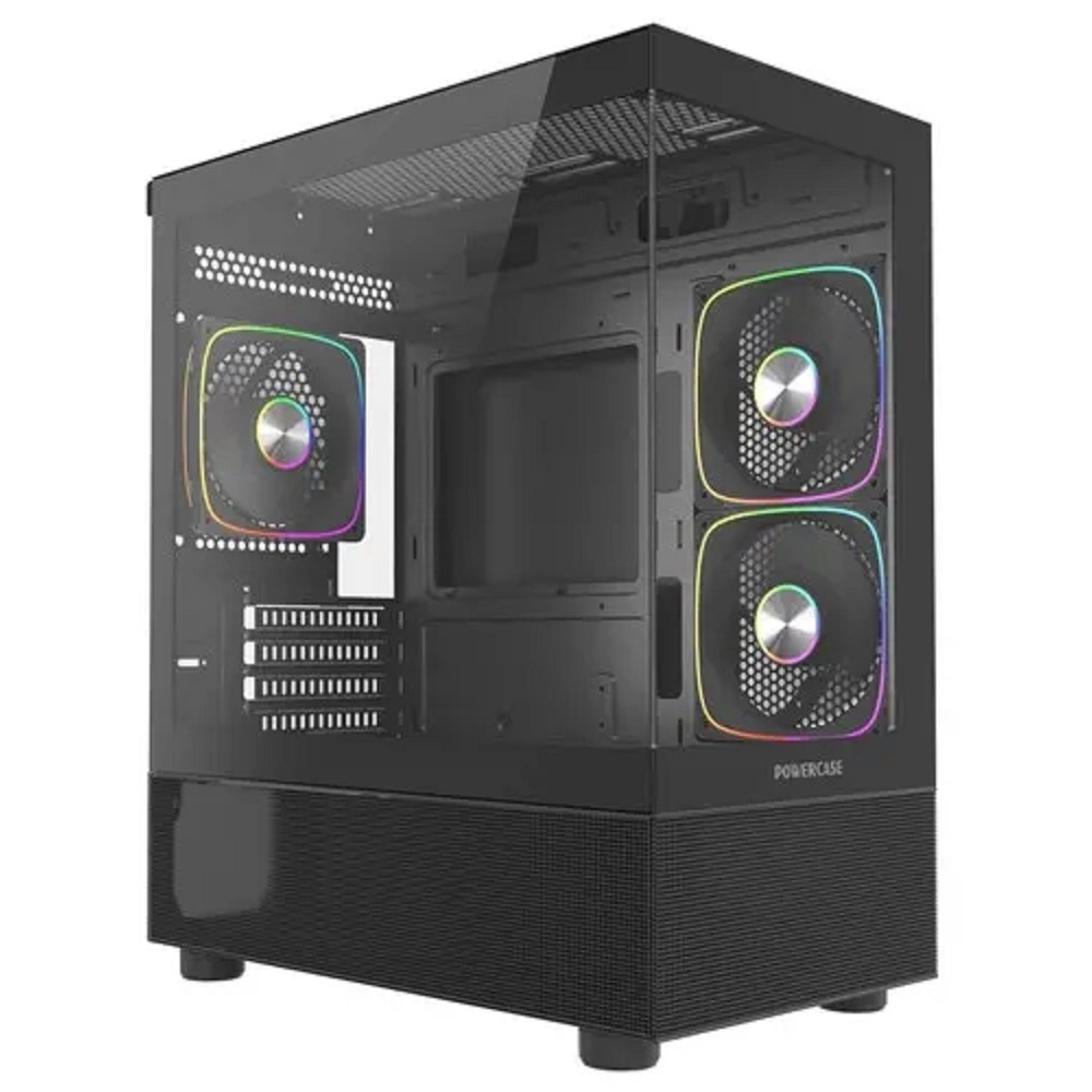 Корпус PowerCase CVMBM2-A3, mATX, 3×120мм ARGB PWM, стекло