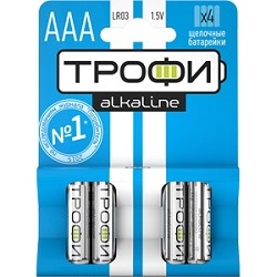Батарейка ТРОФИ LR03-4BL, AAA, алкалиновая, 1.5 В, 4 шт