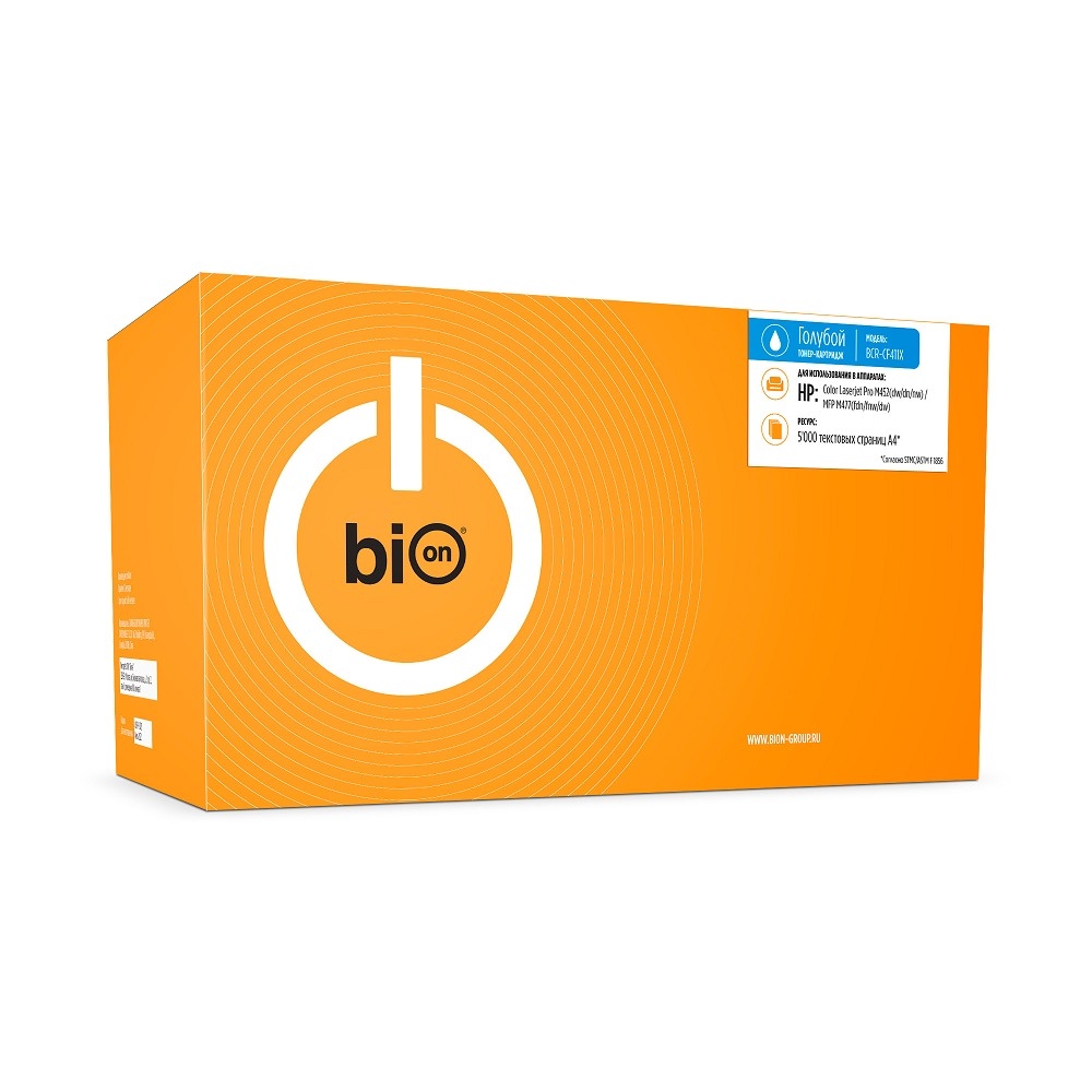 Картридж Bion BCR-CF411X, для HP Color LaserJet Pro, голубой, 5000 стр.