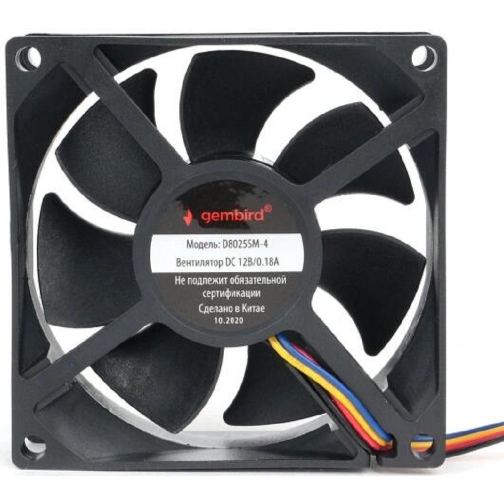 Вентилятор Gembird D8025SM-4, 80мм, 4-pin