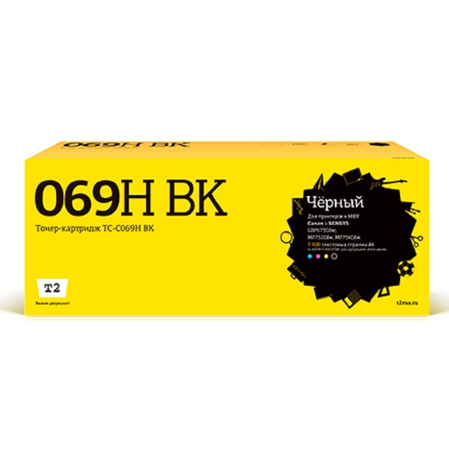 Картридж лазерный T2 TC-C069H BK, черный, для Canon, 7600 стр