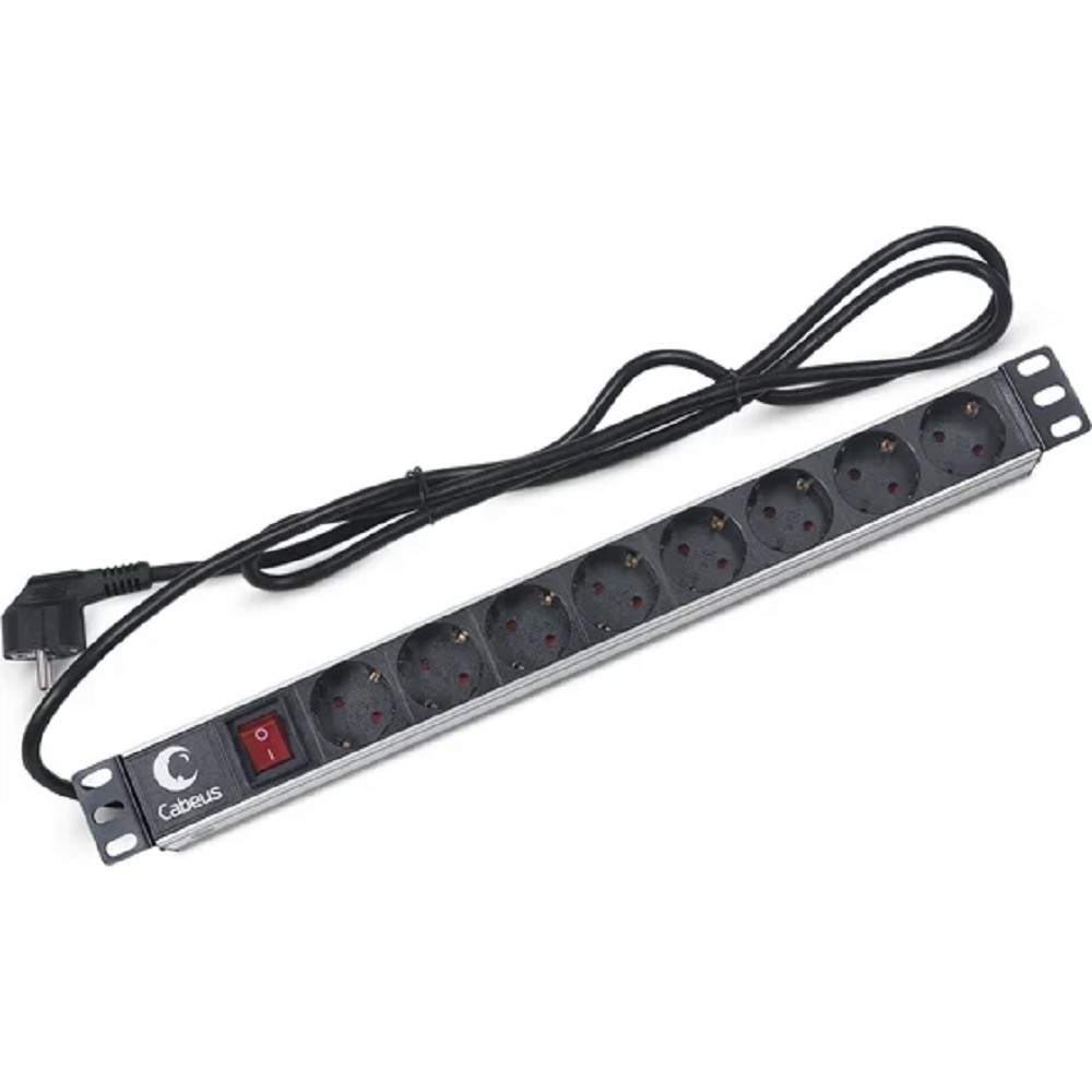 PDU Cabeus PDU-8P-2EU, 8 розеток, 16 А, горизонтальный, 19"