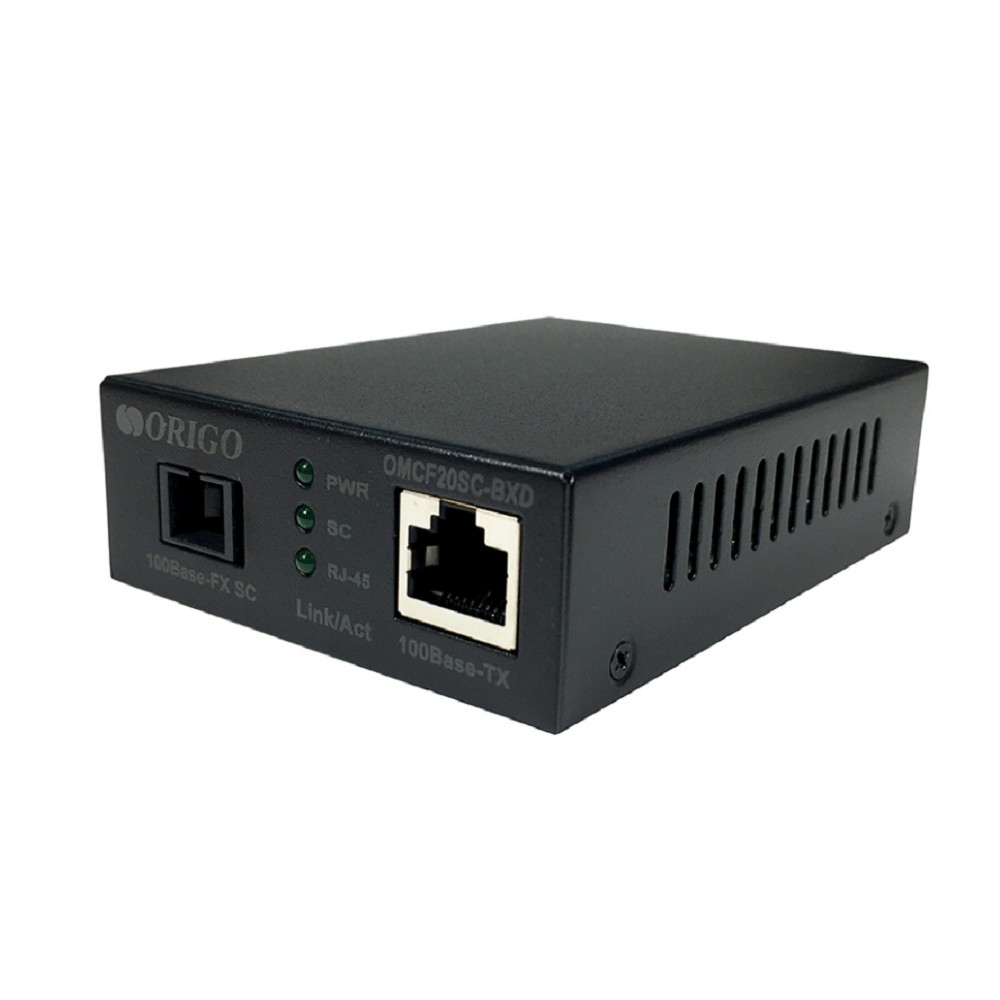 Медиаконвертер Origo OMCF20SC-BXD/A1A, 100Base-TX/100Base-FX, WDM, одномод, до 20 км