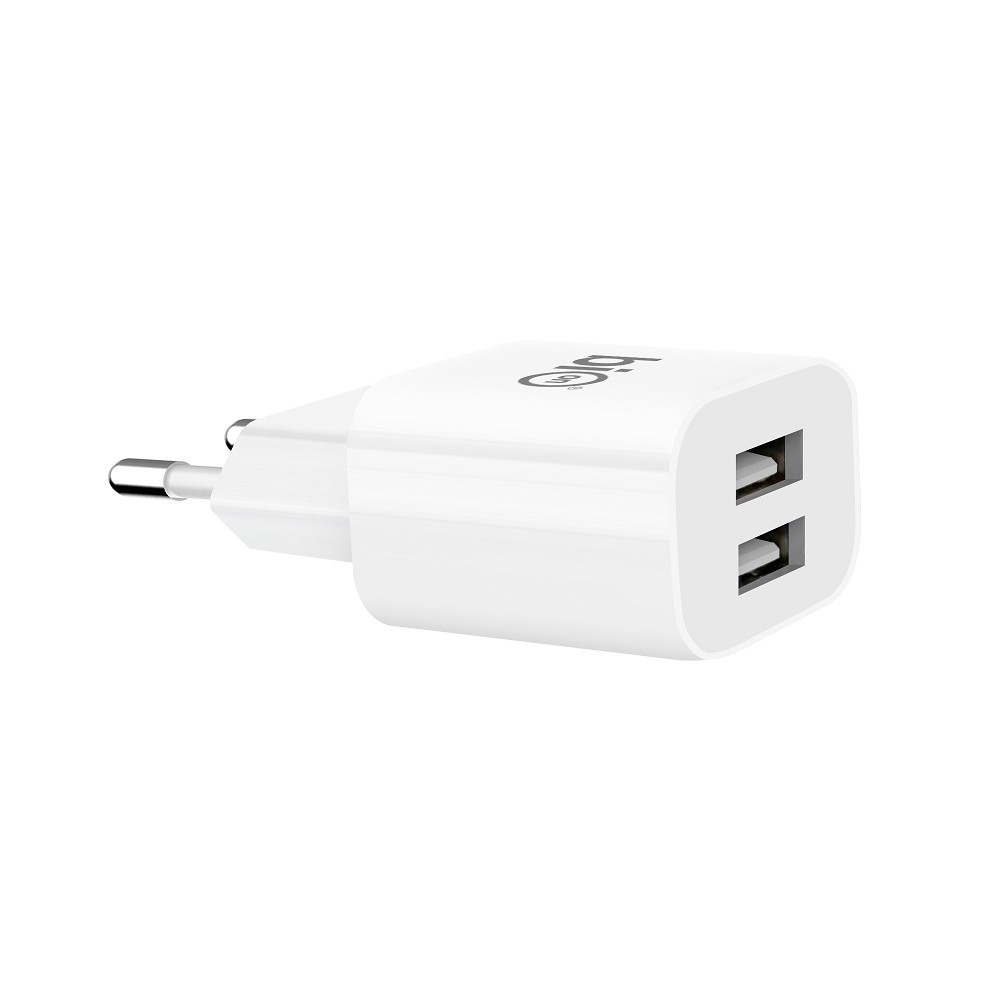Сетевое зарядное устройство Bion BXP-ADP-2A-10W, 2×USB-A, 5 В, 10 Вт, белое