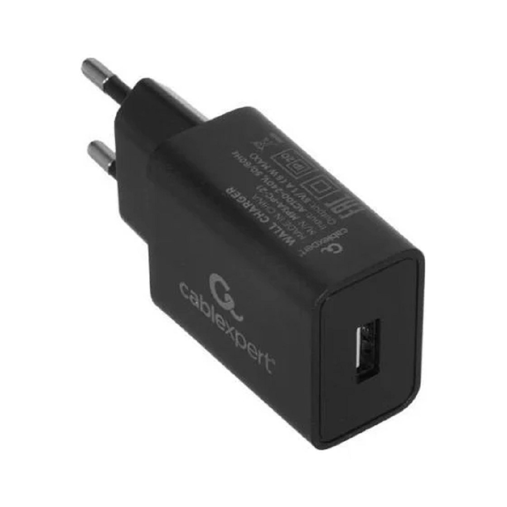 Зарядное устройство Cablexpert MP3A-PC-21, 5W, USB-A, чёрный