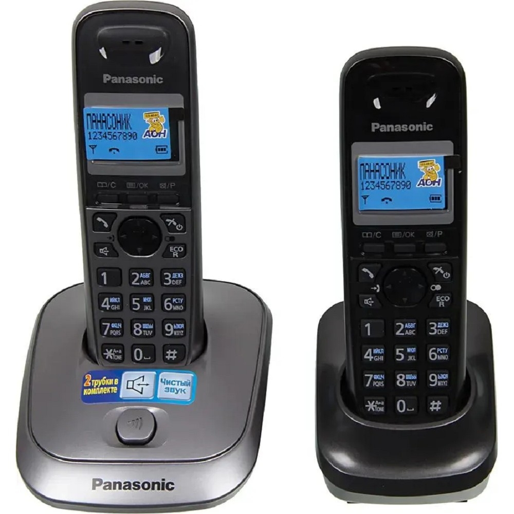 DECT-телефон Panasonic KX-TG2512RU1, 2 трубки, серый