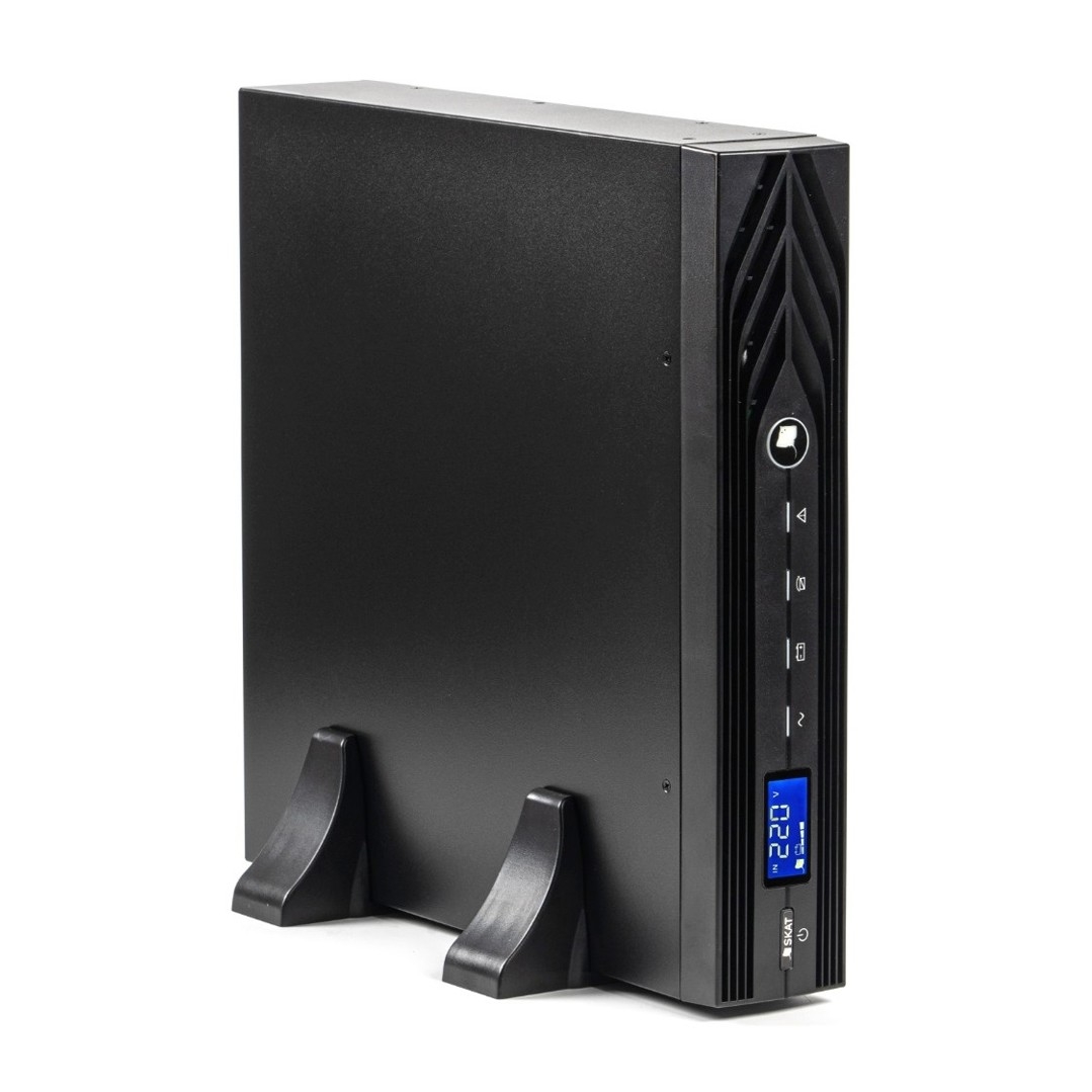 8954 SKAT-UPS 2000 RACK+4x9Ah исп.E (SKAT-UPS 2000-RACK-ON-4x9-E) - Источник бесперебойного питания SKAT 220В, 2000ВА (1800 Вт)  On-Line, синусоидальная форма выходного напряжения, световая и звуковая индикация режимов работы, ЖК дисплей. Встроенный АКБ 9Ач, 4 шт, время резерва 3 мин. Количество выходных разъемов — IEC C13 — 8 шт