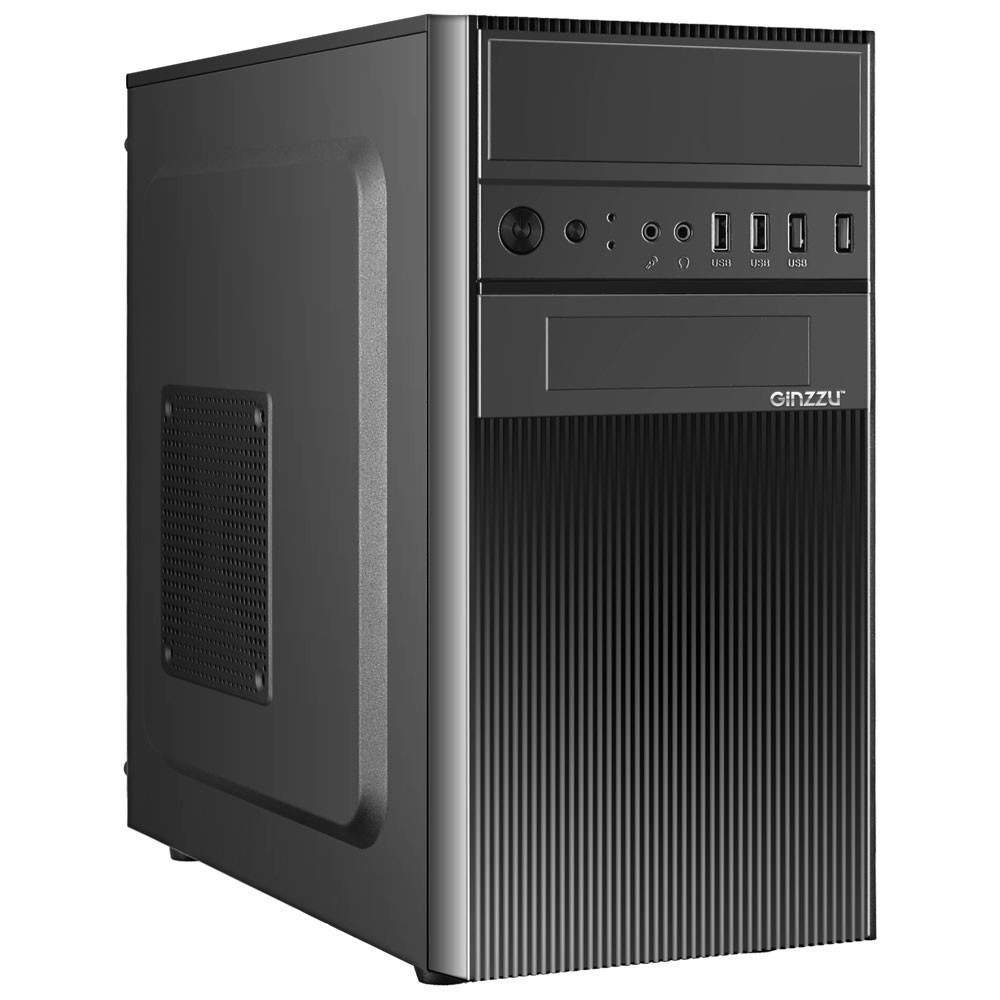 Корпус Ginzzu D190, Mini-Tower, mATX, 2×USB 2.0, без БП
