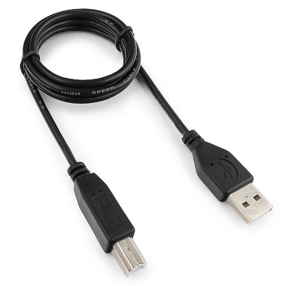 Кабель Gembird GCC-USB2-AMBM-1M, USB 2.0, AM/BM, 1 м, чёрный