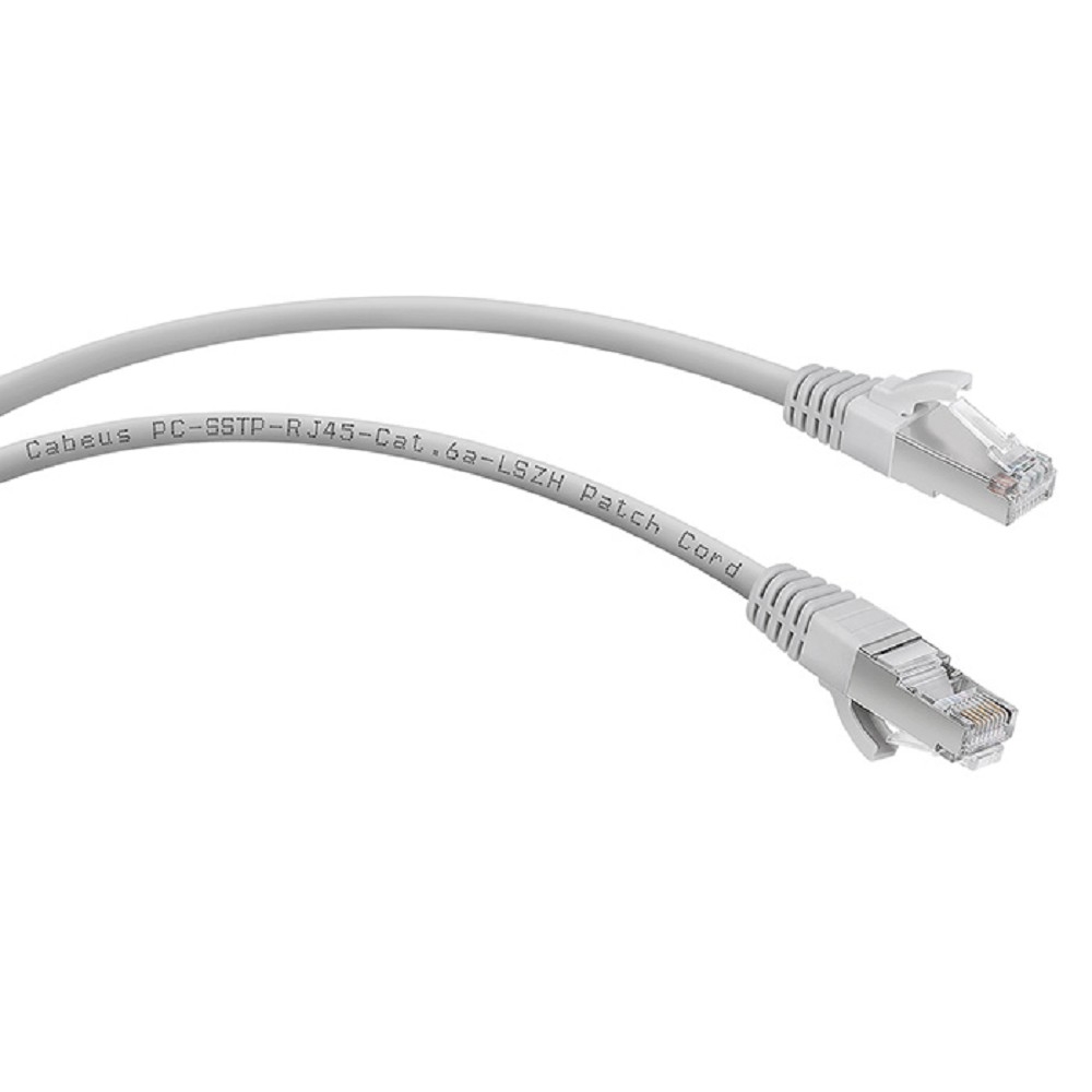 Патч-корд Cabeus PC-SSTP-RJ45-Cat.6a-3m-LSZH, S/FTP Cat.6a, 2×RJ45, LSZH, 3 м