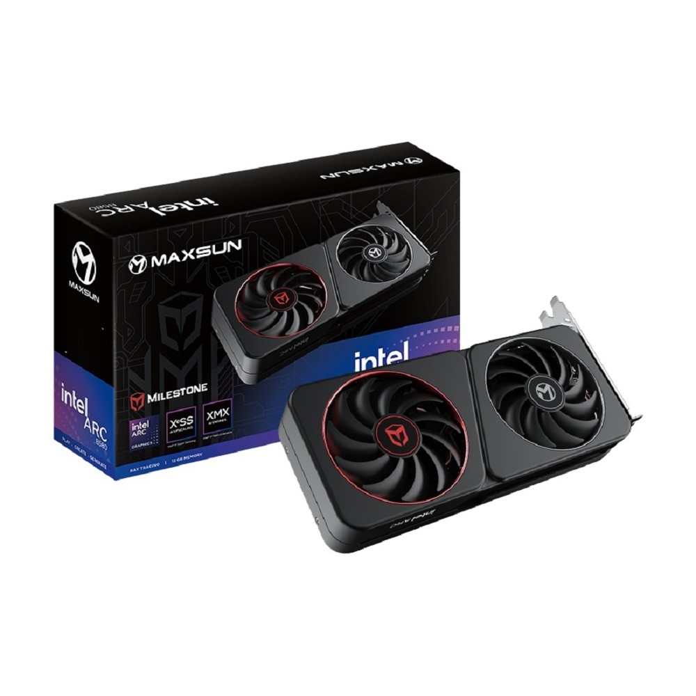 Видеокарта MAXSUN Intel Arc B580 Milestone 12G, 12ГБ GDDR6, 192bit, 3×DP/HDMI