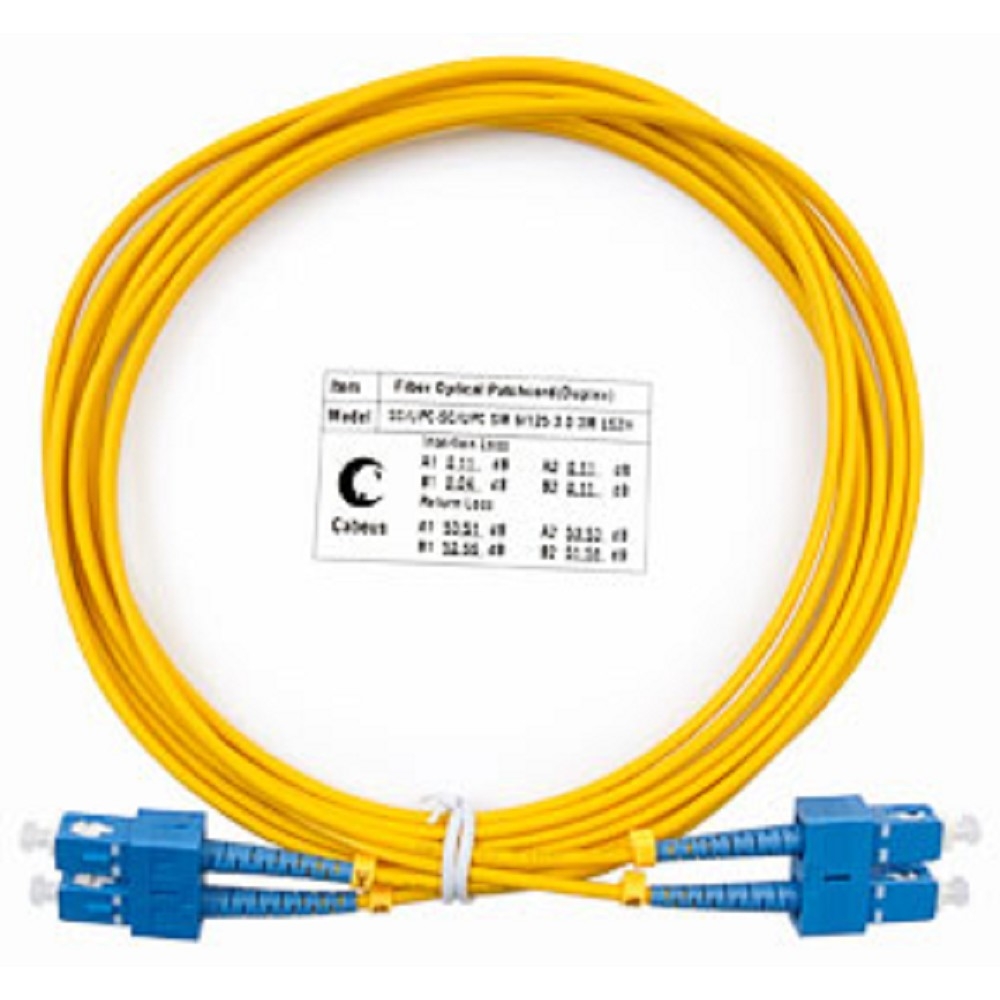 Патч-корд оптический Cabeus FOP(d)-9-SC-SC-3m, duplex SC-SC, 9/125, 3 м