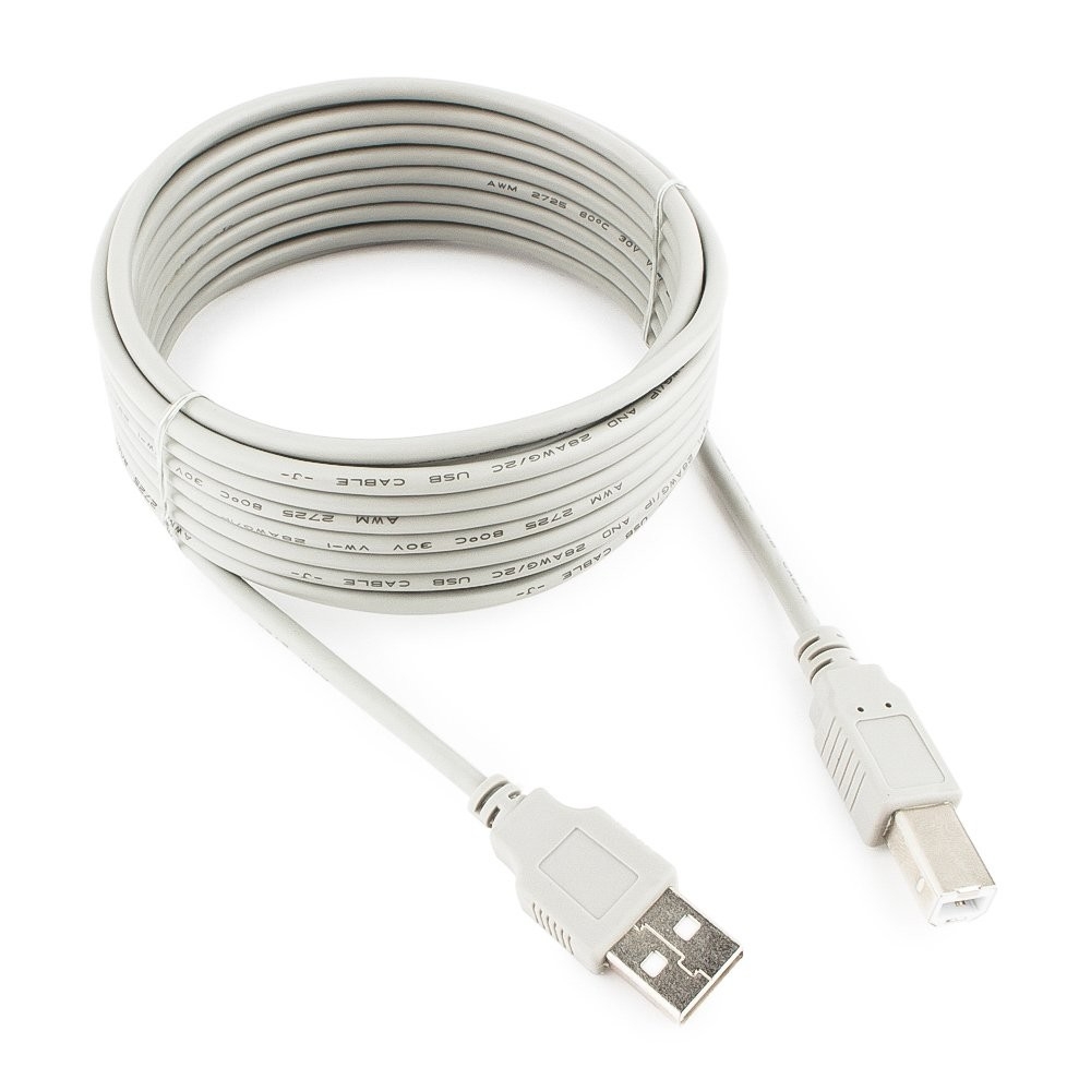 Кабель USB Cablexpert CC-USB2-AMBM-15-N, USB-A/USB-B, 4.5 м, 480 Мбит/с, серый