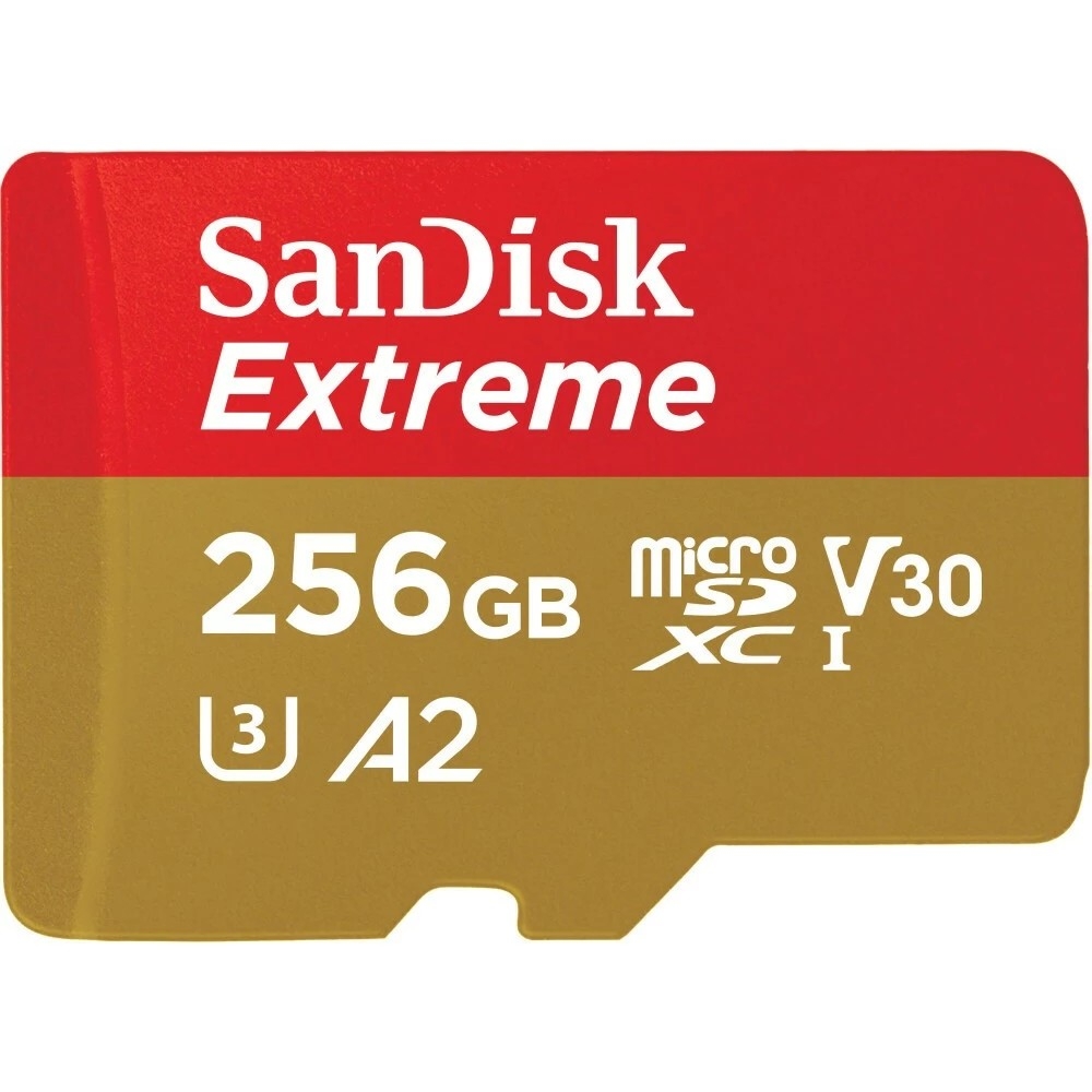 Карта памяти SanDisk Extreme SDSQXAV-256G-GN6MN, microSDXC, 256 ГБ, 190 МБ/с