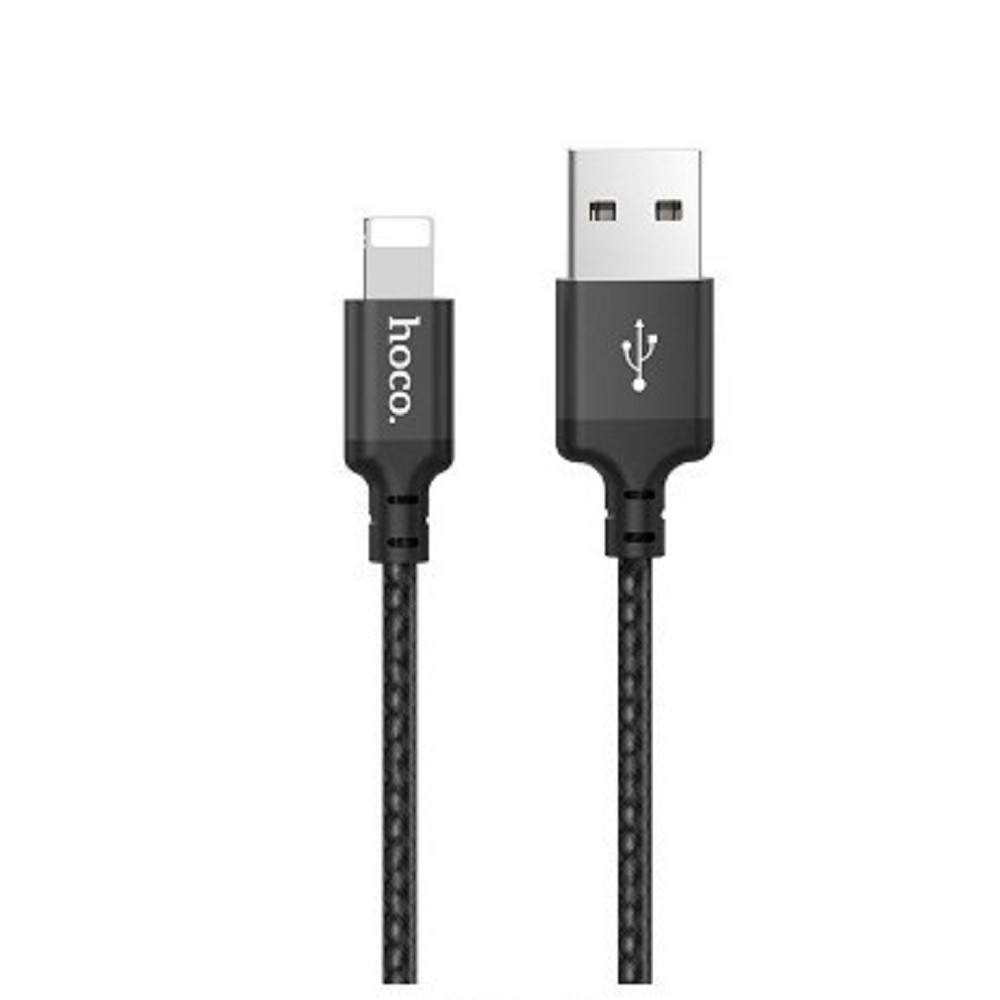 Кабель HOCO X14 HC-62882, USB-A — Lightning, 2 м, 1.7 А, нейлон, чёрный