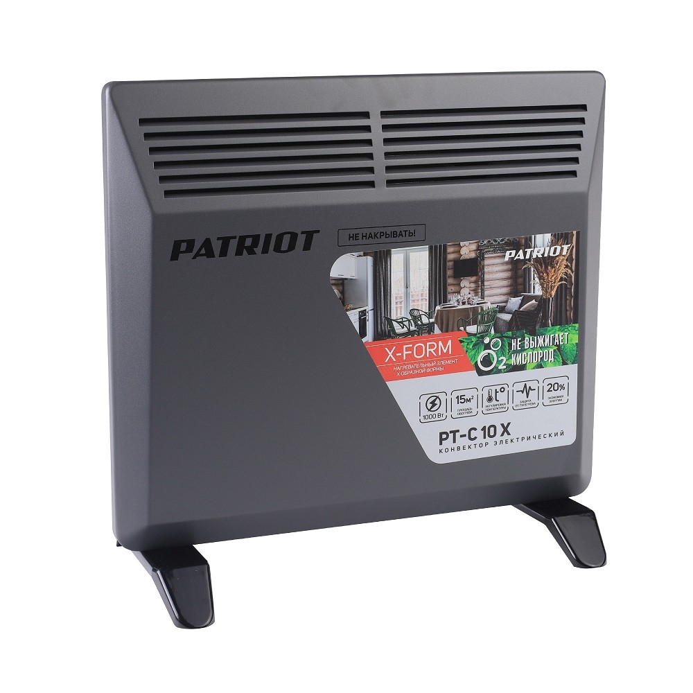 Конвектор электрический Patriot PT-C 10 X, 1000 Вт, 15 м², термостат, настенный/напольный