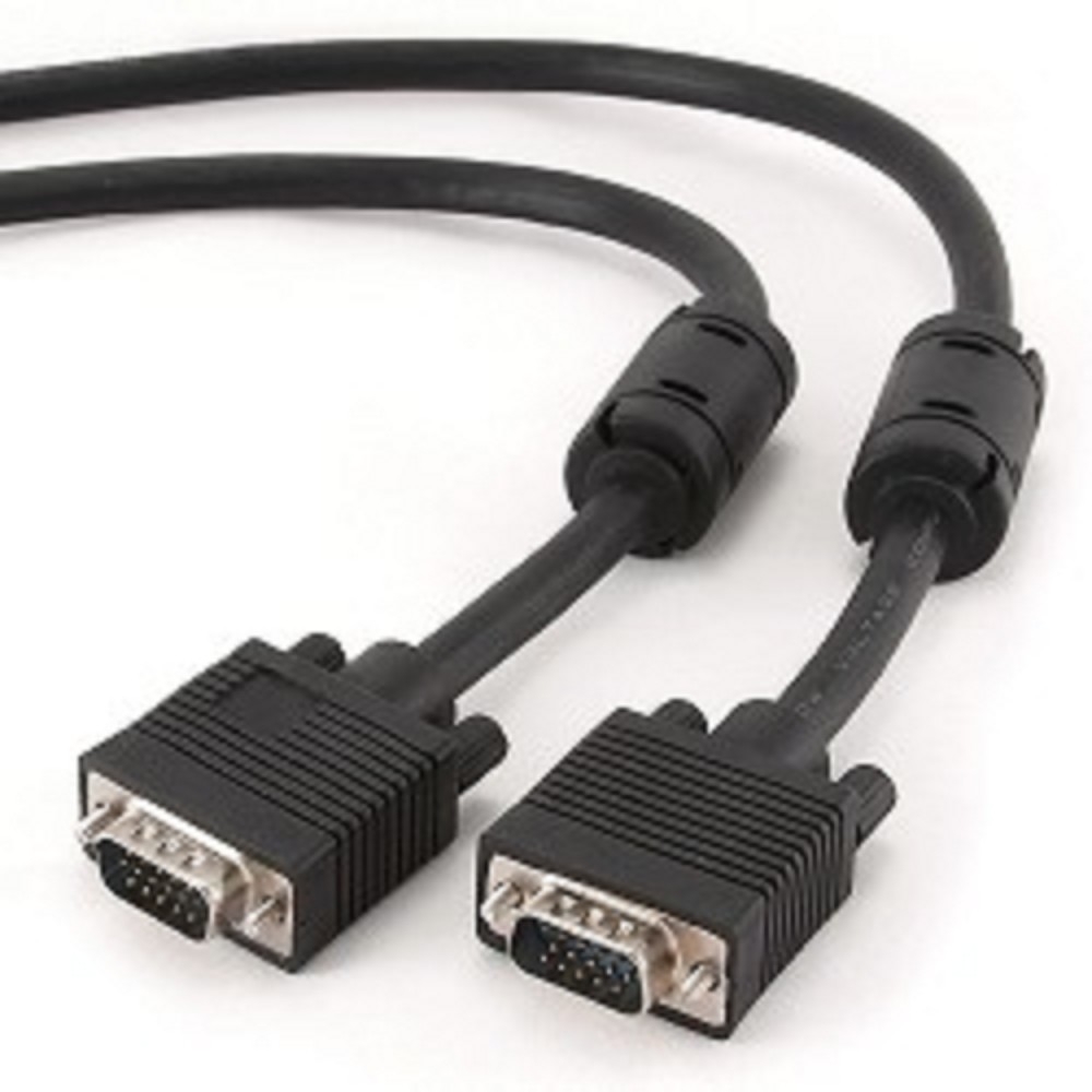 Кабель VGA Gembird CC-PPVGA-5M-B, 5 м, VGA (male) — VGA (male), тройной экран, ферритовые кольца