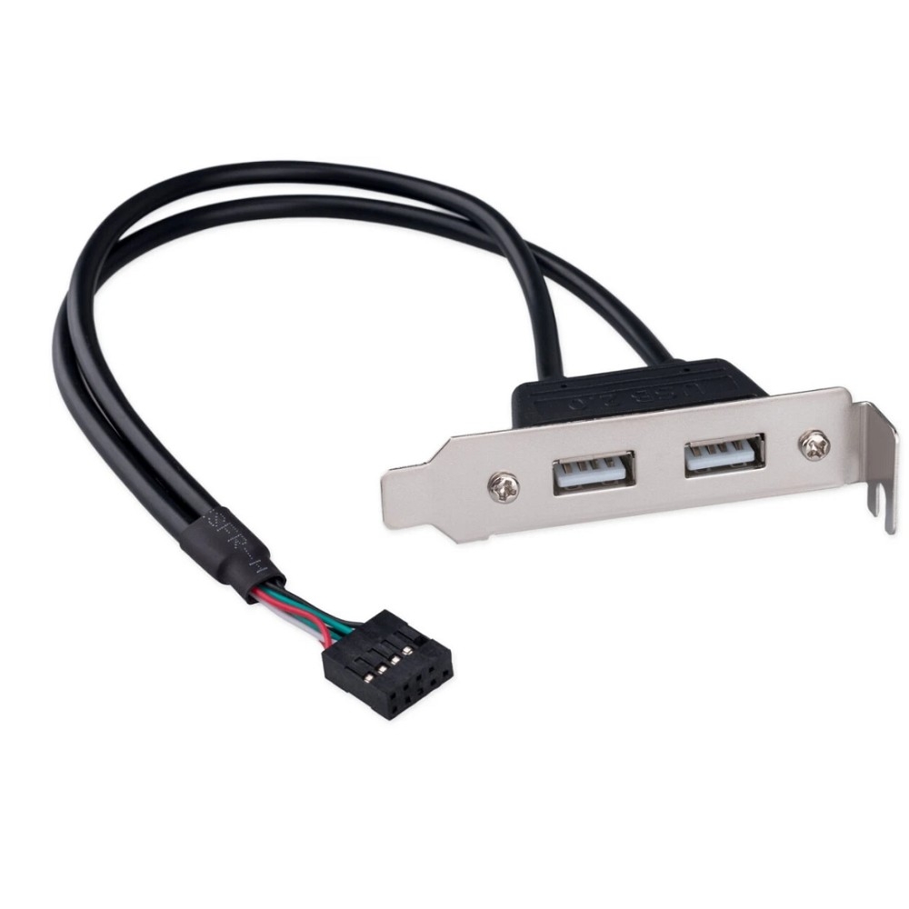 Планка USB Cablexpert CCUSBRECEPTACLE-LP, USB 2.0, 2 порта, низкопрофильная