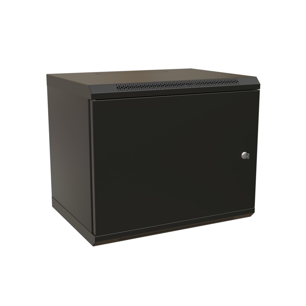 Шкаф настенный WRline WR-TW-1545-SR-RAL9004, 15U, 600×775×450 мм, черный