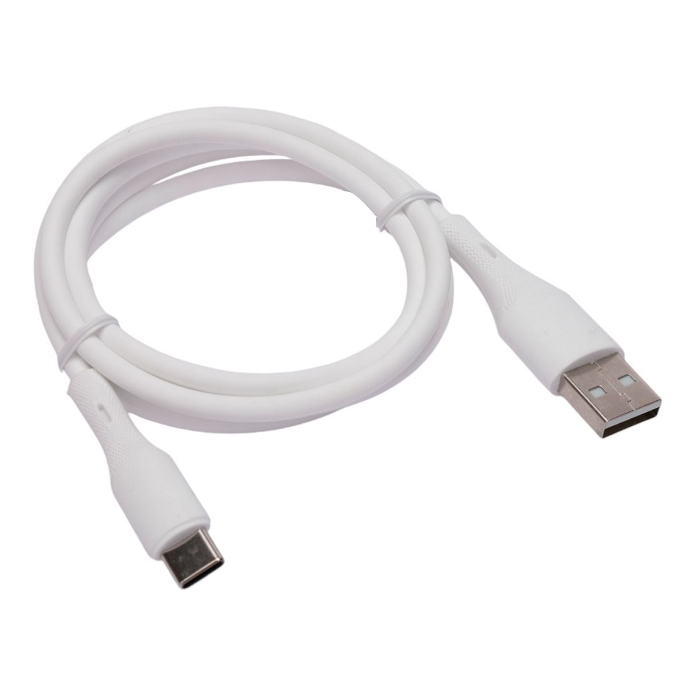Кабель USB Cablexpert CC-USB2S-AMCM-1M-W, USB-A — USB Type-C, 3 А, 18 Вт, QC3.0, 1 м, белый