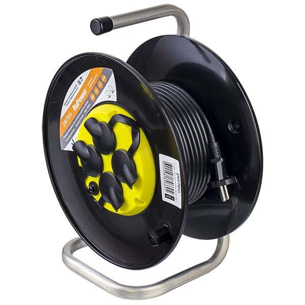 Удлинитель Perfeo RU POWER PF_B4675 на катушке, 40 м, 4 розетки, 10 А, IP44