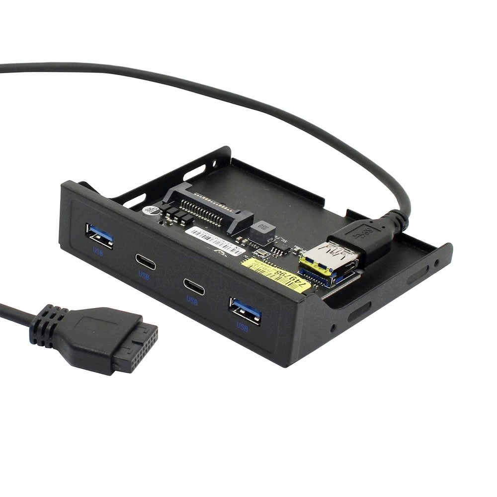 Планка портов Orient C092, 3.5", 2×USB Type-C + 2×USB 3.0, кабель 50 см