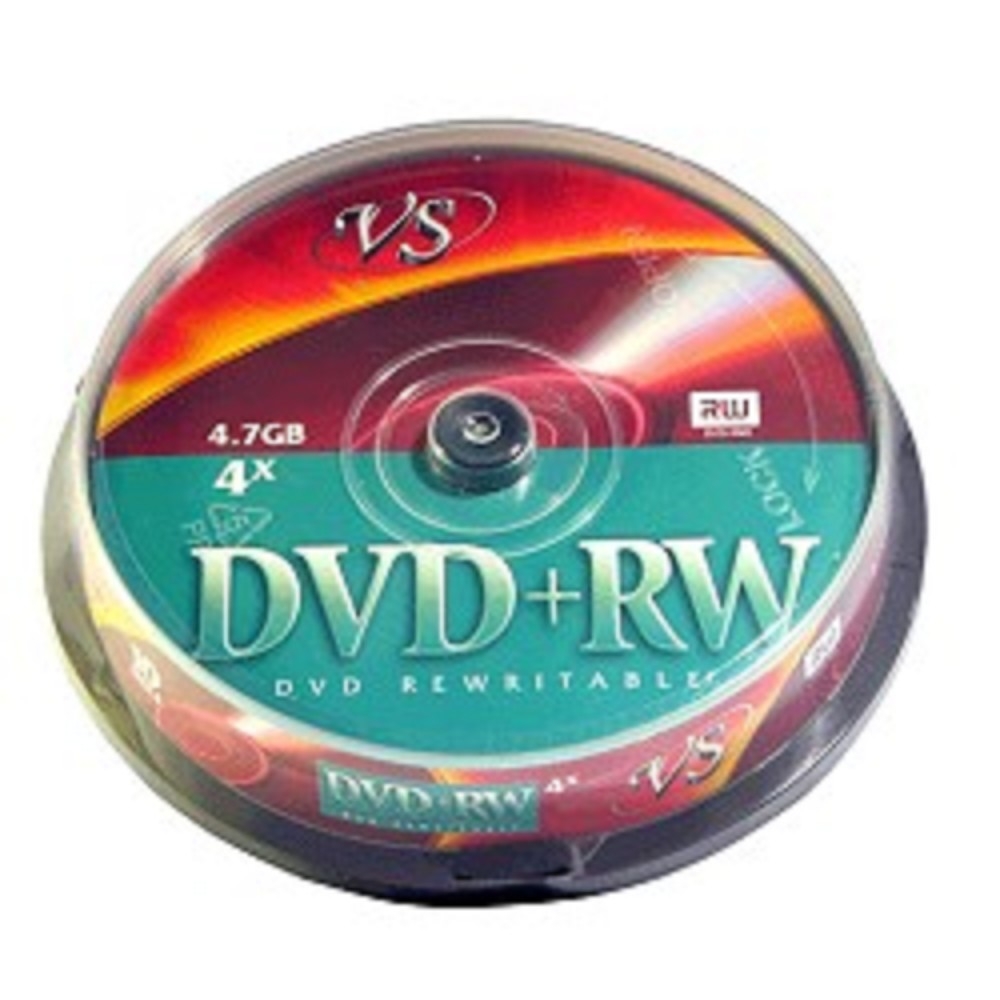 Диск VS VSDVDPRWCB1001, DVD+RW, 4.7ГБ, 4x, 10 шт