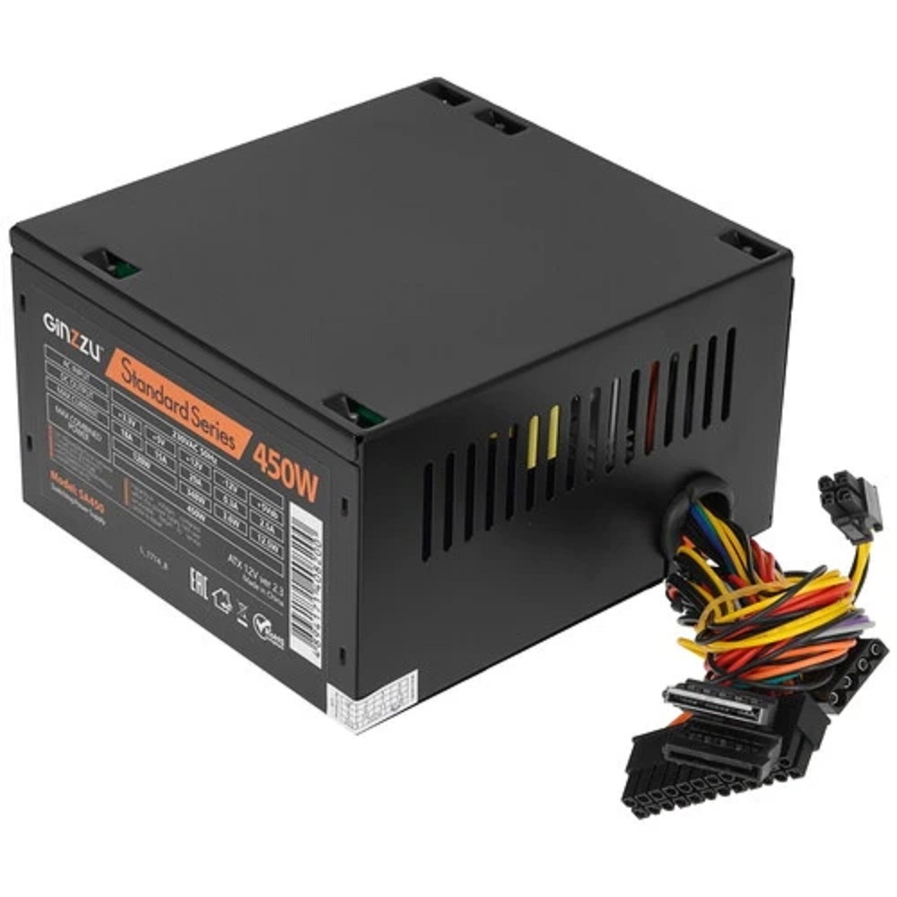 Блок питания Ginzzu SA450, 450W, ATX, 80mm fan