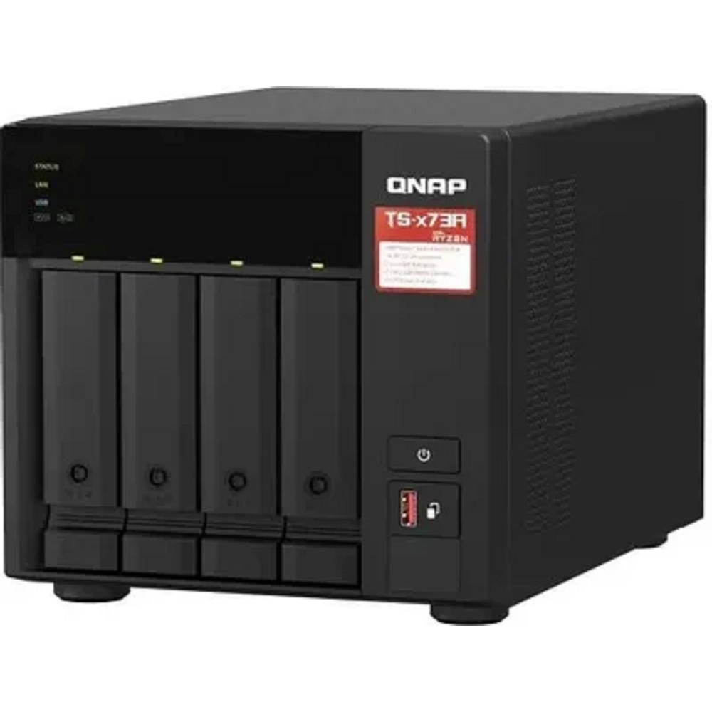 СХД QNAP TS-473A-8G, 4 отсека, AMD Ryzen V1500B, 8 ГБ DDR4, 2×2.5GbE