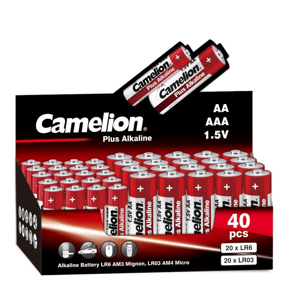 Батарейки Camelion Plus Alkaline COMBO40, AA/AAA, 1.5 В, 40 шт