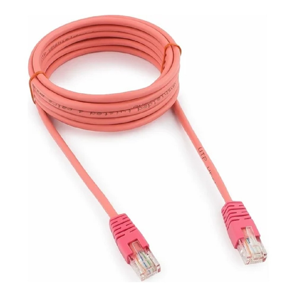 Патч-корд Cablexpert PP12-3M/RO, UTP Cat.5e, 3 м, 4 пары, многожильный, розовый