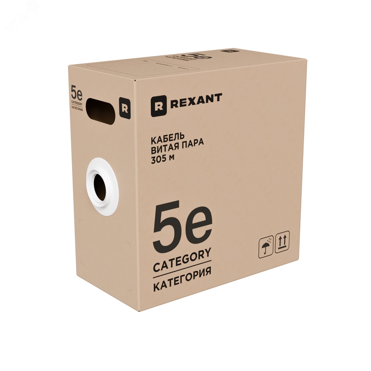 Кабель Rexant 02-0005-R, U/UTP Cat.5e, 4×2×0,52 мм, 24AWG, 305 м