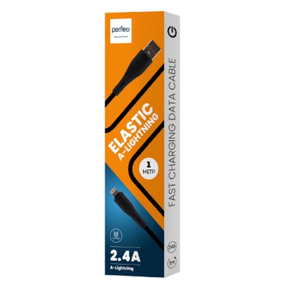 Кабель Perfeo I4339, USB A – Lightning, 1 м, 2,4 А, силикон