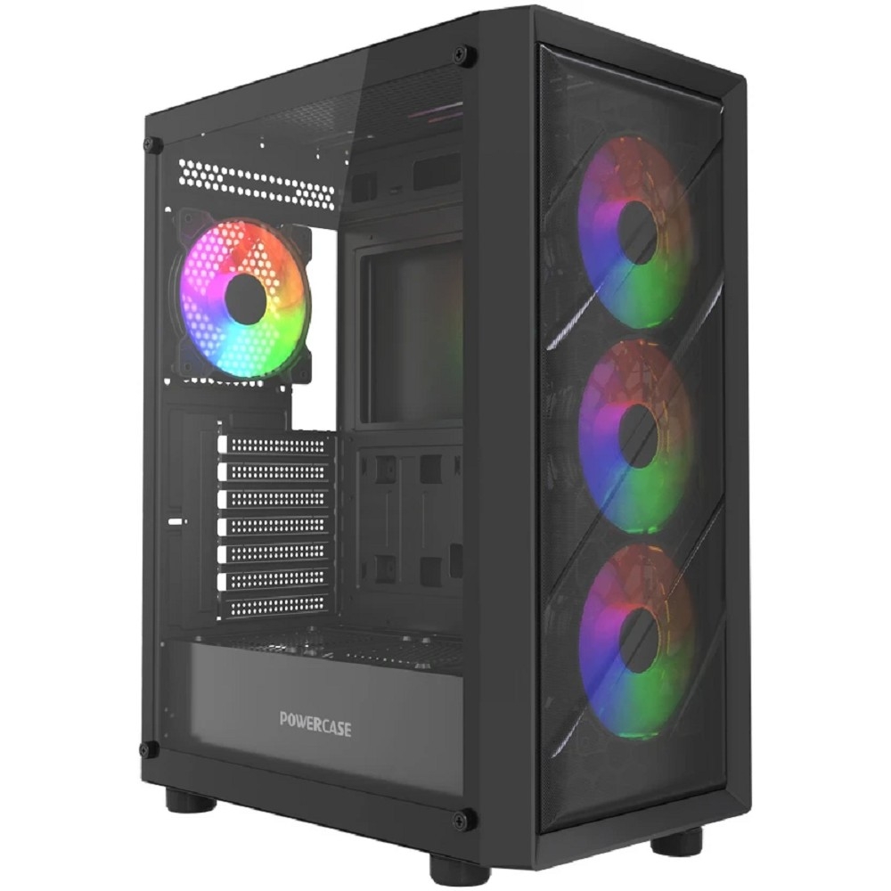 Корпус Powercase CMAEA21-L4, Mistral EA21, TG, 4×120мм FRGB