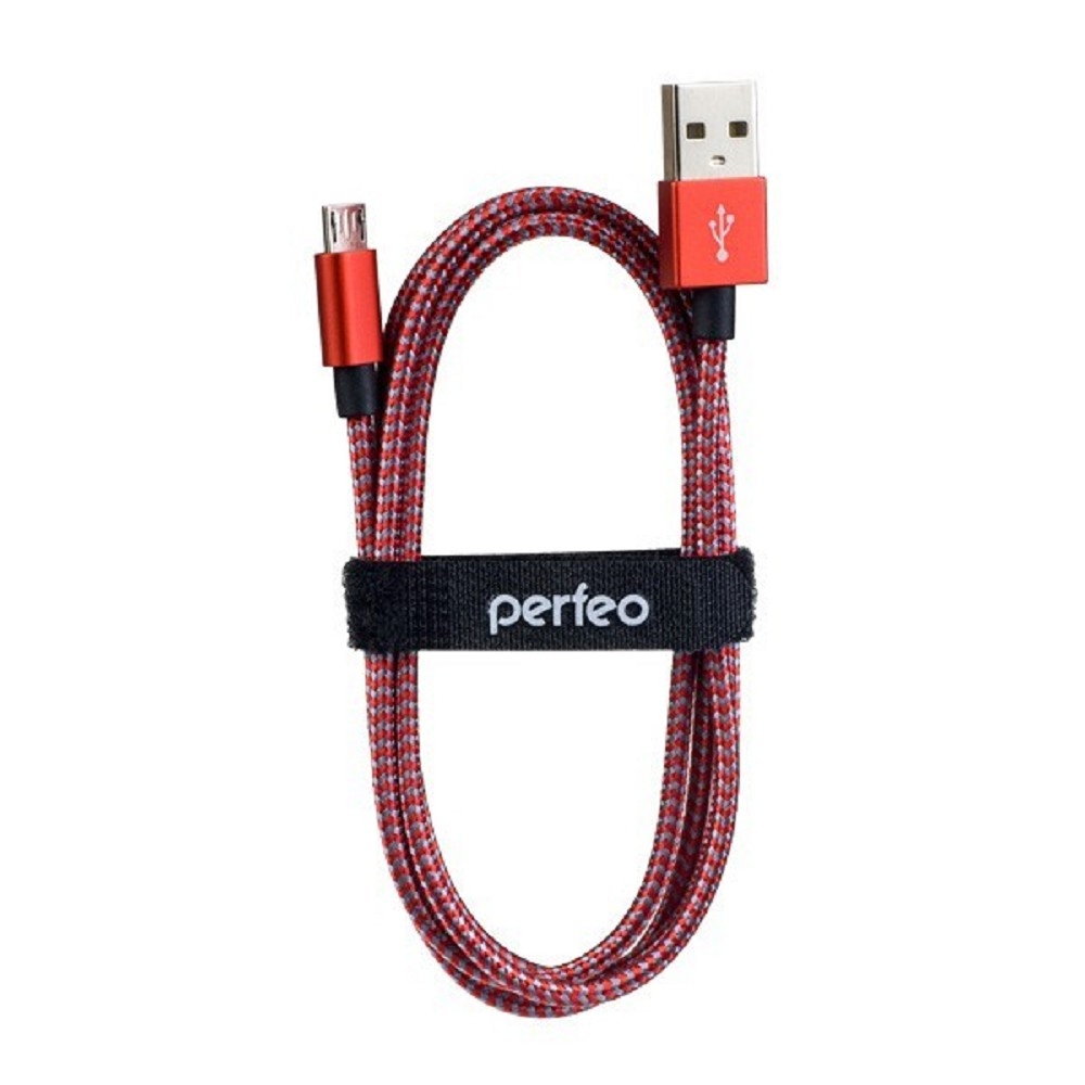 Кабель Perfeo U4803, USB 2.0 A — Micro USB, 1 м, тканевая оплетка